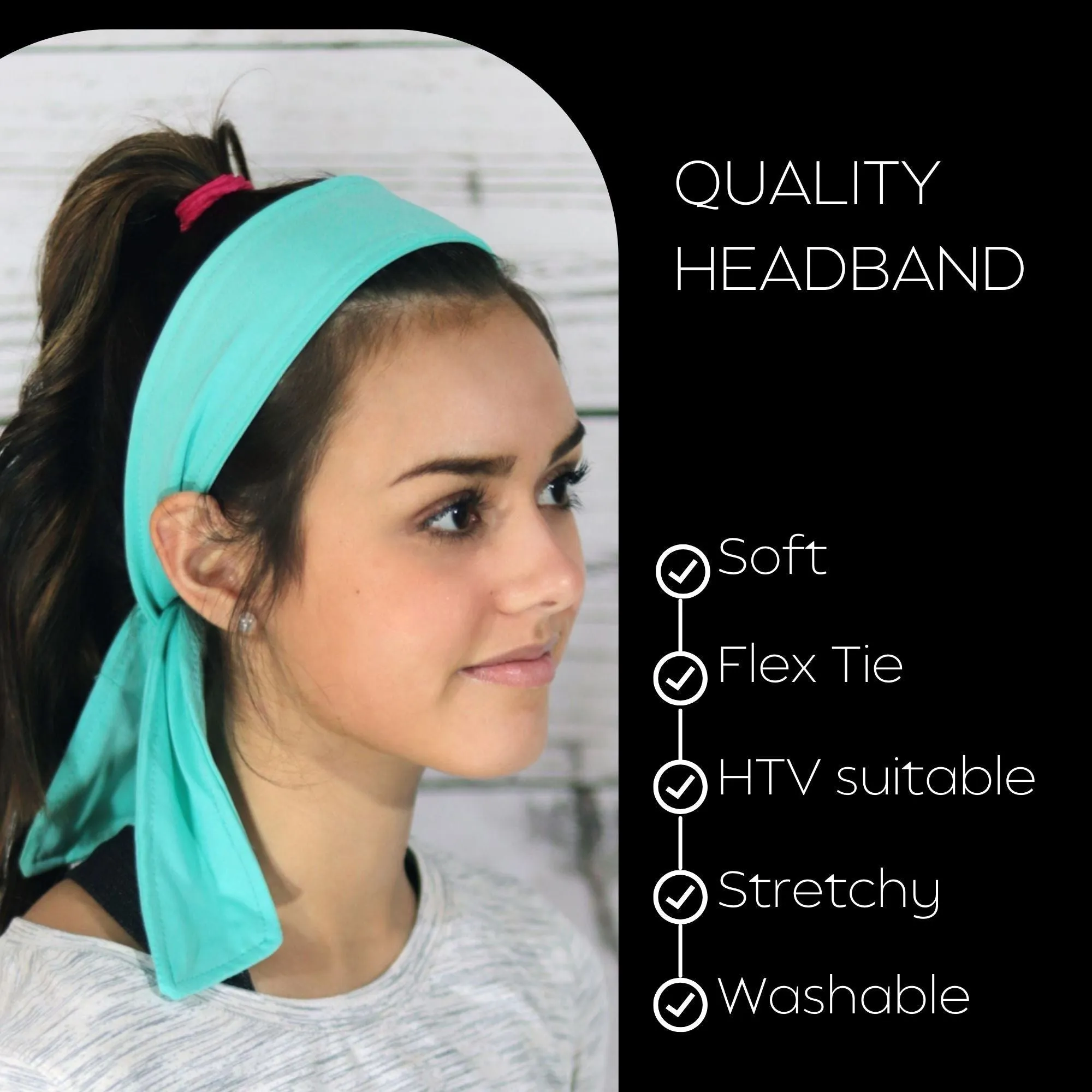 Sea Foam Tie Headbands - 12 Pack