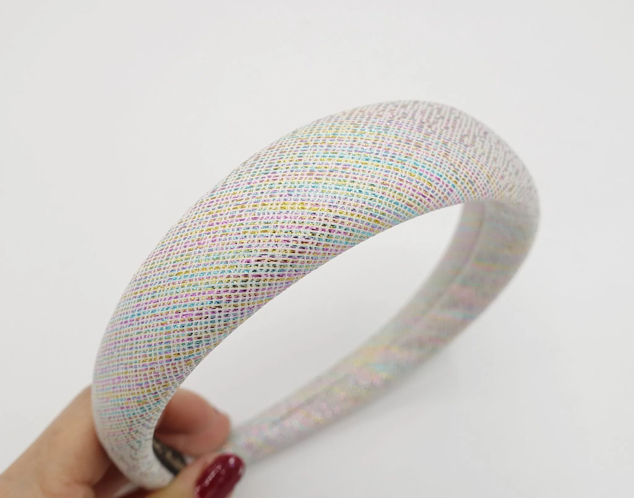 shimmer headband metallic padded hairband stylish hair accessory for women