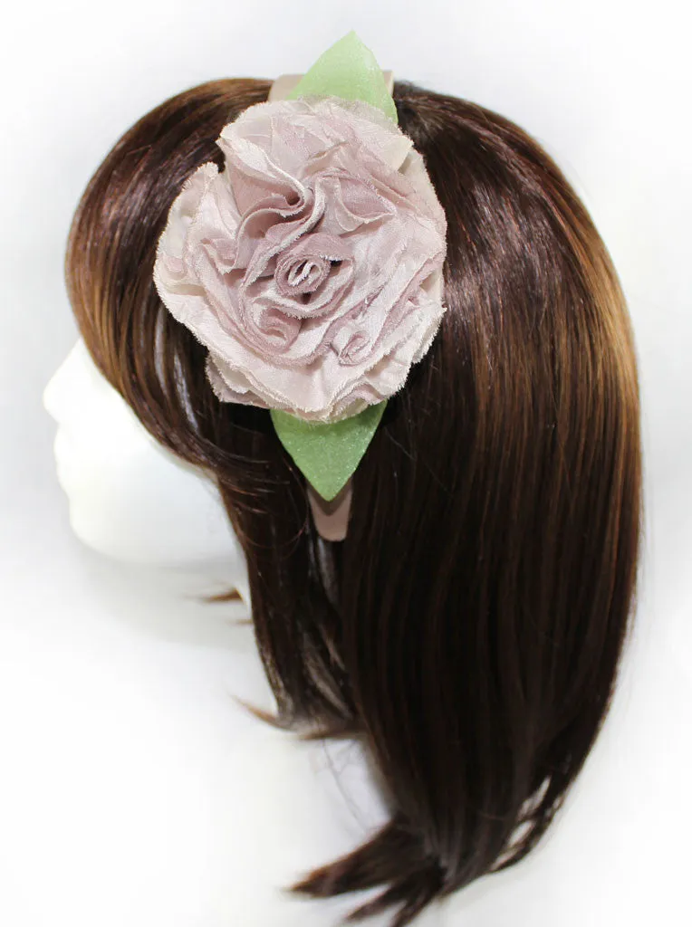 Silk Italian Mocha Color Flower Headband