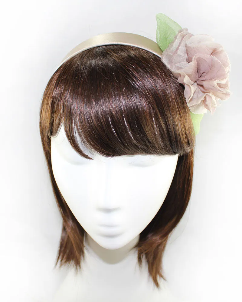 Silk Italian Mocha Color Flower Headband