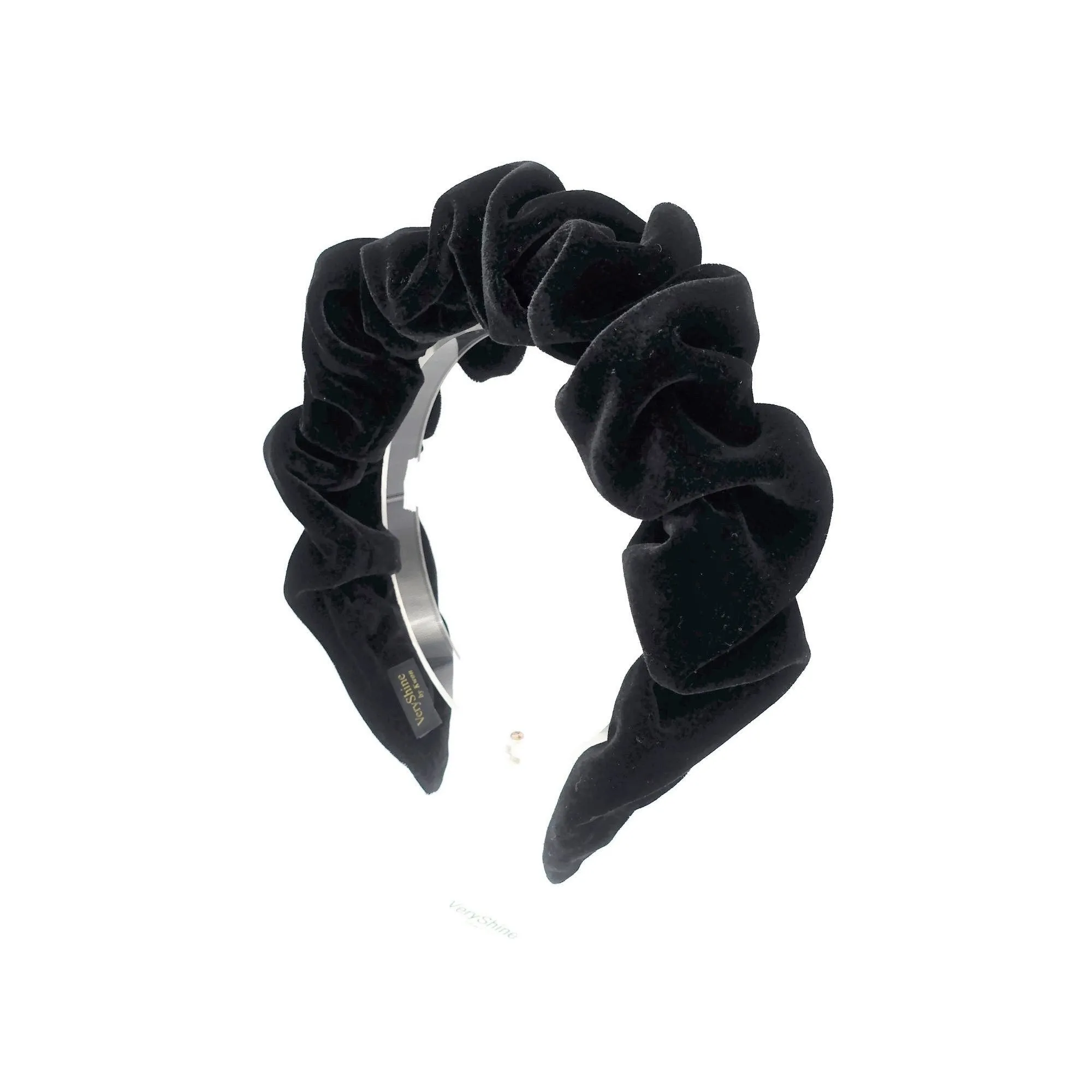 silk velvet volume wave headband luxury style black worm hairband for women