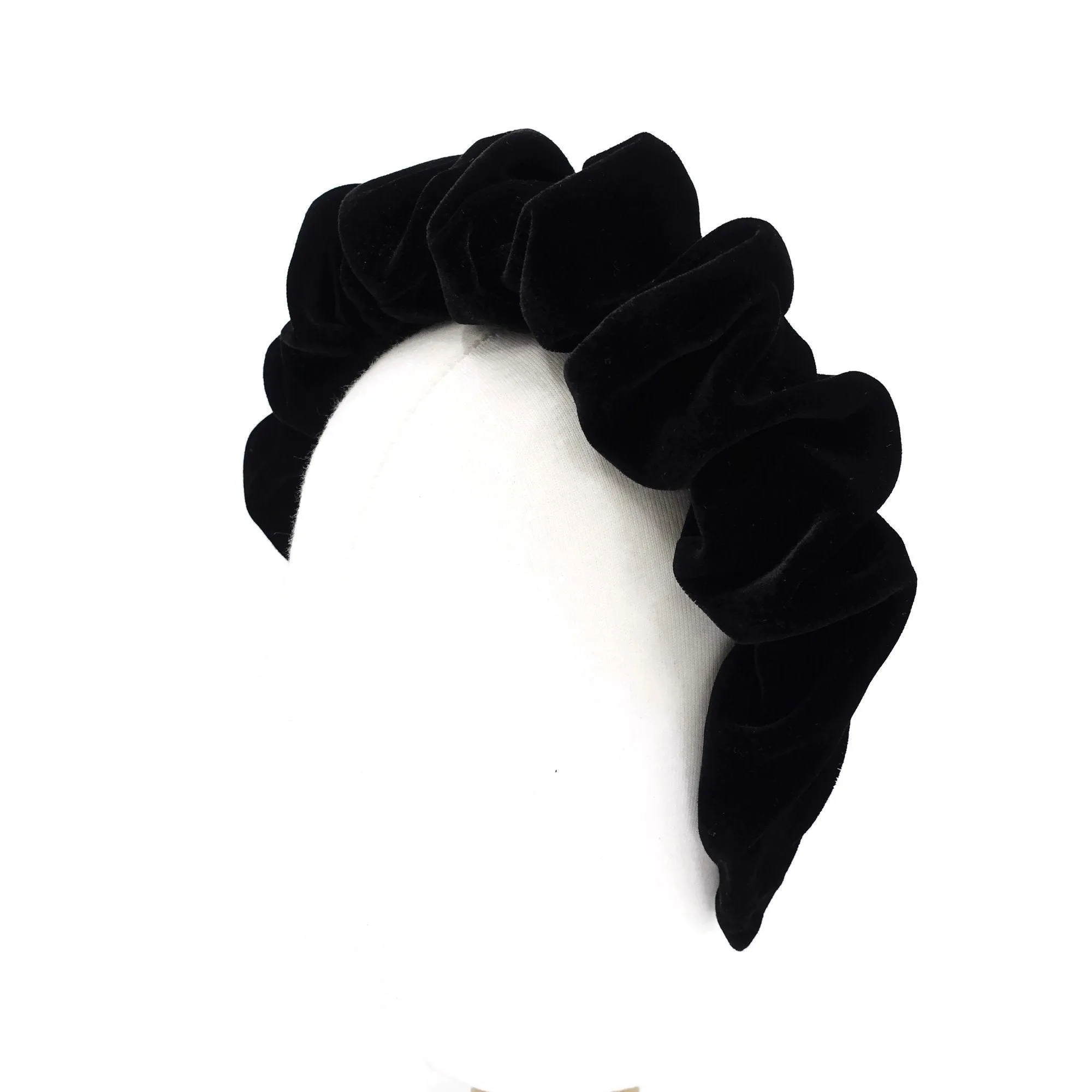 silk velvet volume wave headband luxury style black worm hairband for women