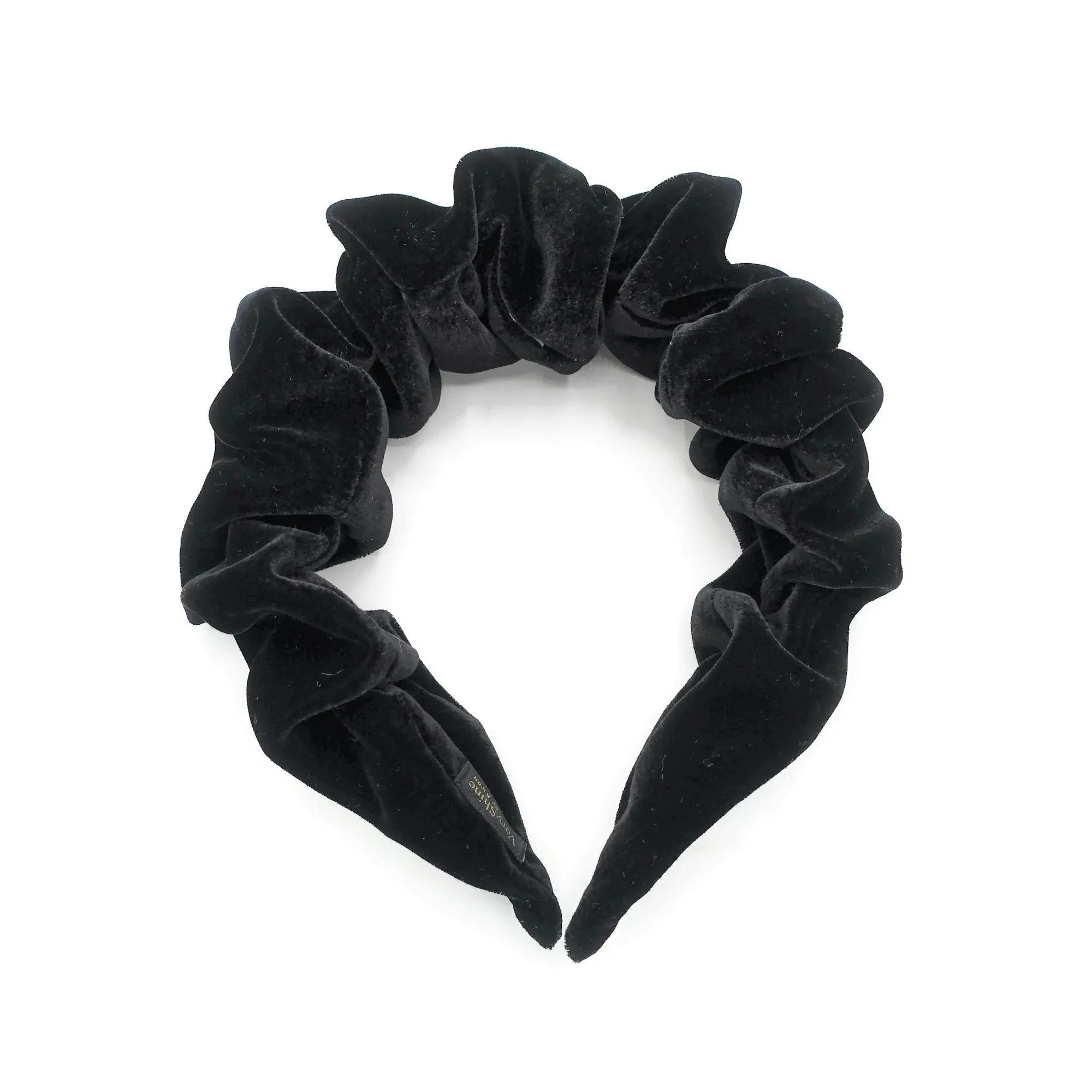 silk velvet volume wave headband luxury style black worm hairband for women