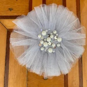 Sky Blue Tulle Clip or Headband