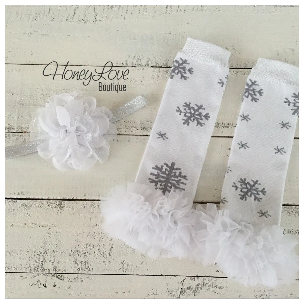 Snowflake Leg Warmers and matching headbands