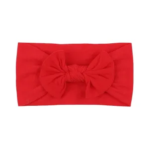 Soft Solid Colour Nylon Baby Headband in Strawberry