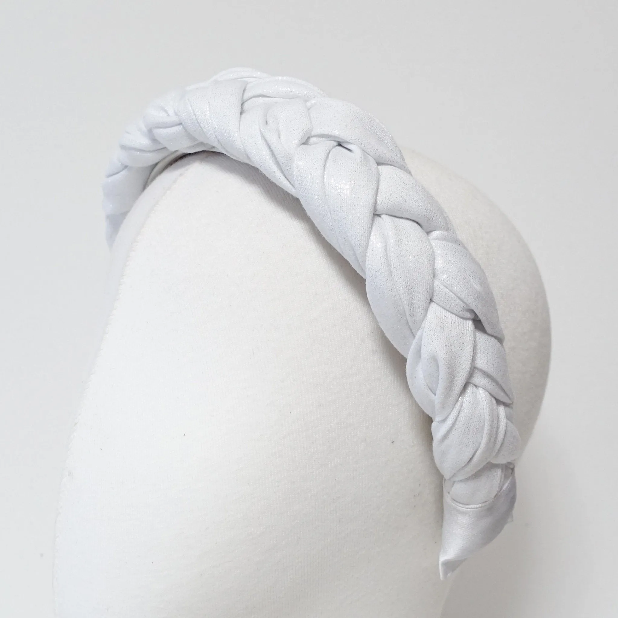 solid glittering fabric braided headband stylish women plaited hairband hair accessory