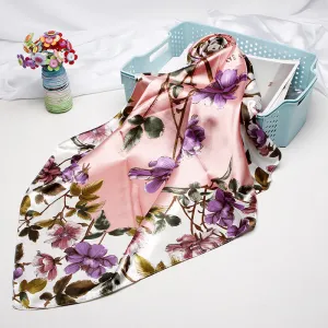 Spring and Autumn Simulated Silk Printing Silk European and American Scarf Ladies Versatile Shawl Sunscreen Headband