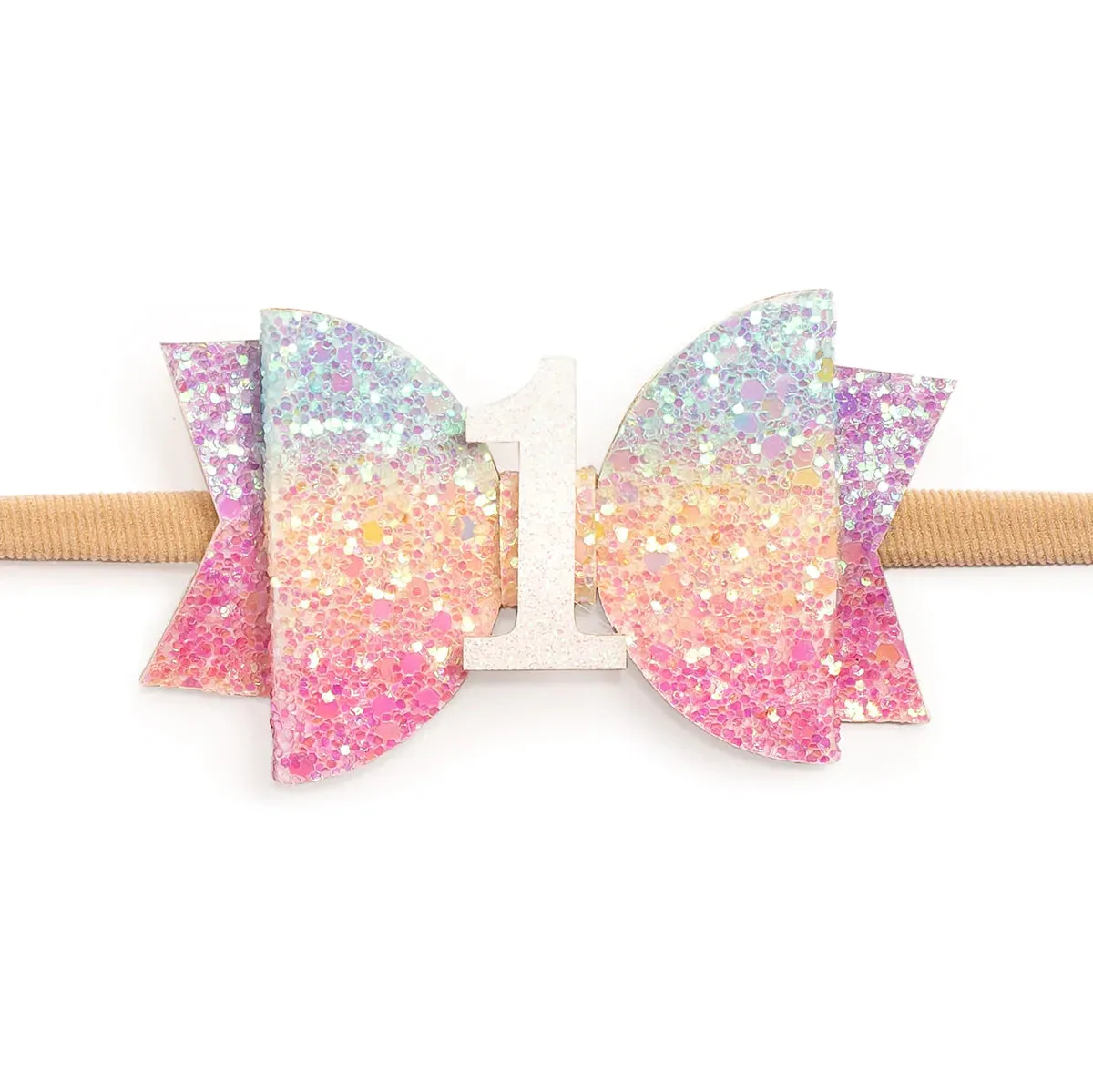 Sweet Wink Pastel Rainbow Birthday Bow