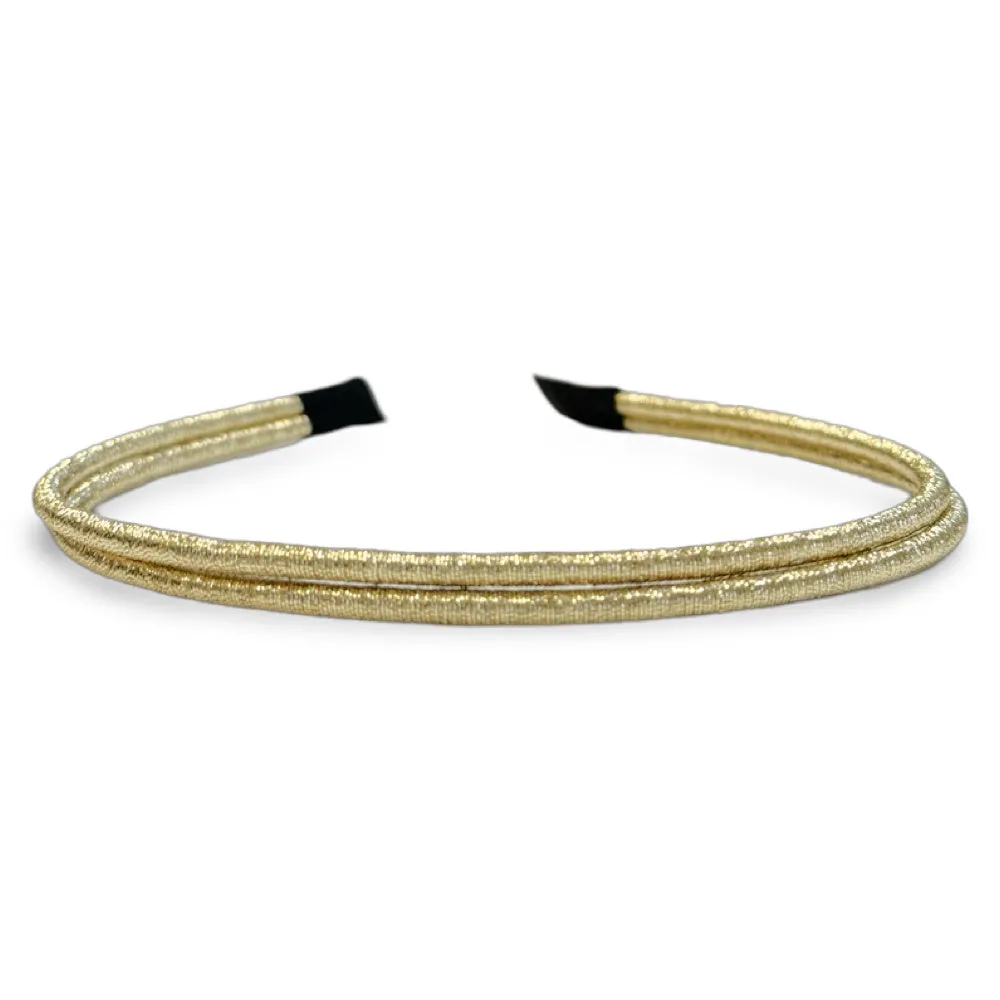 Thin Double Headband - Gold