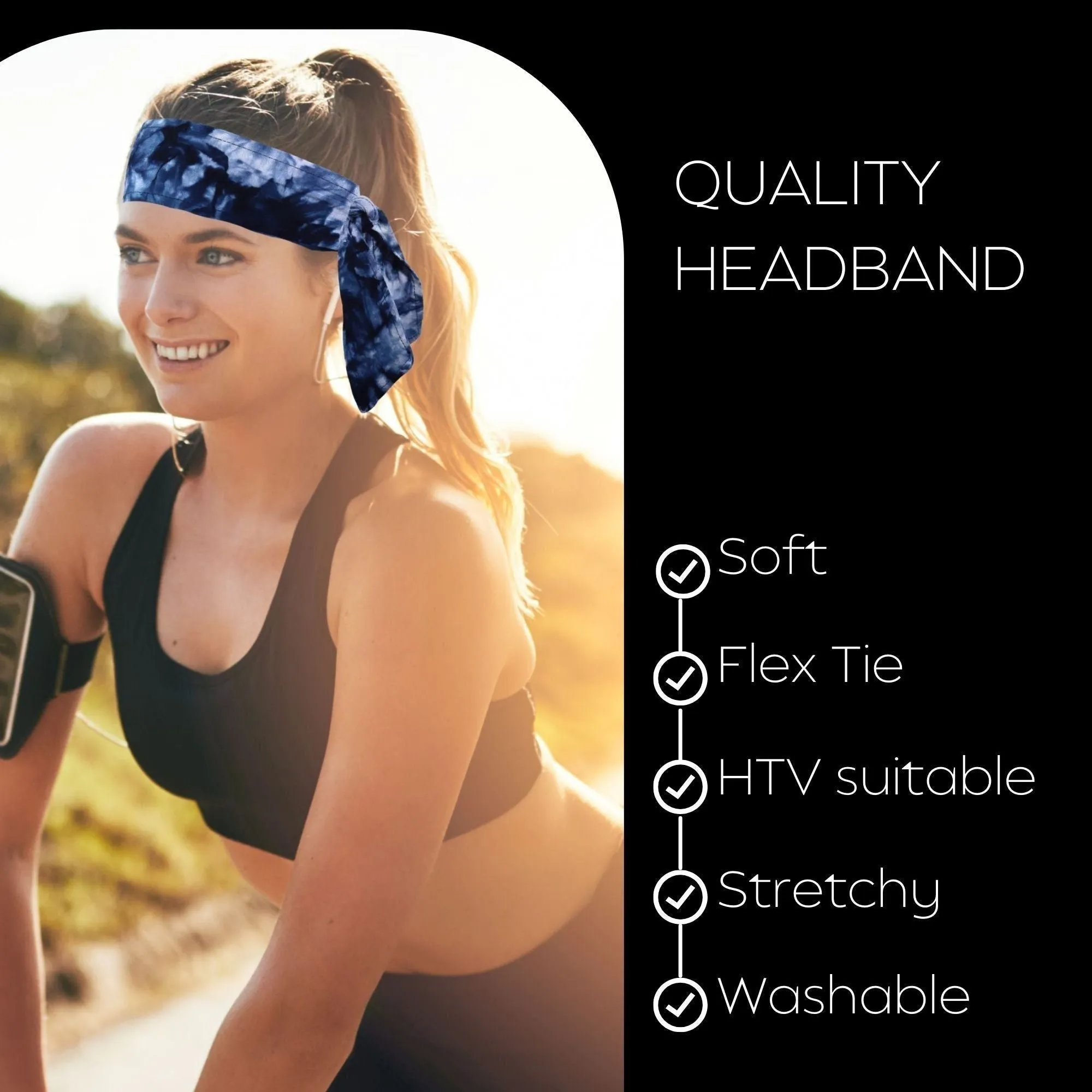 Tie-Dye Blue Tie Headband