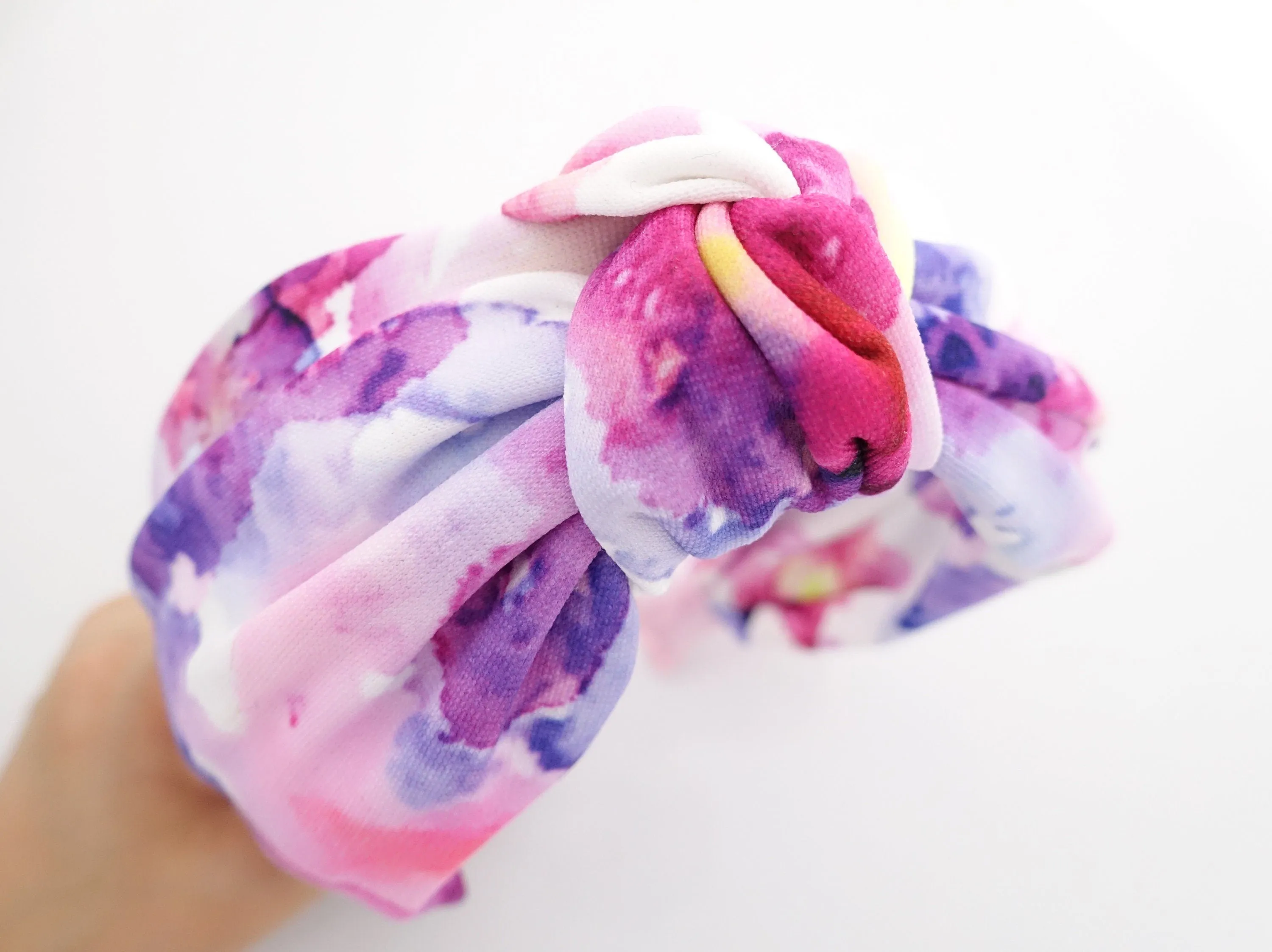 tie dye pattern top knot headband color gradation hairband woman hair accessory