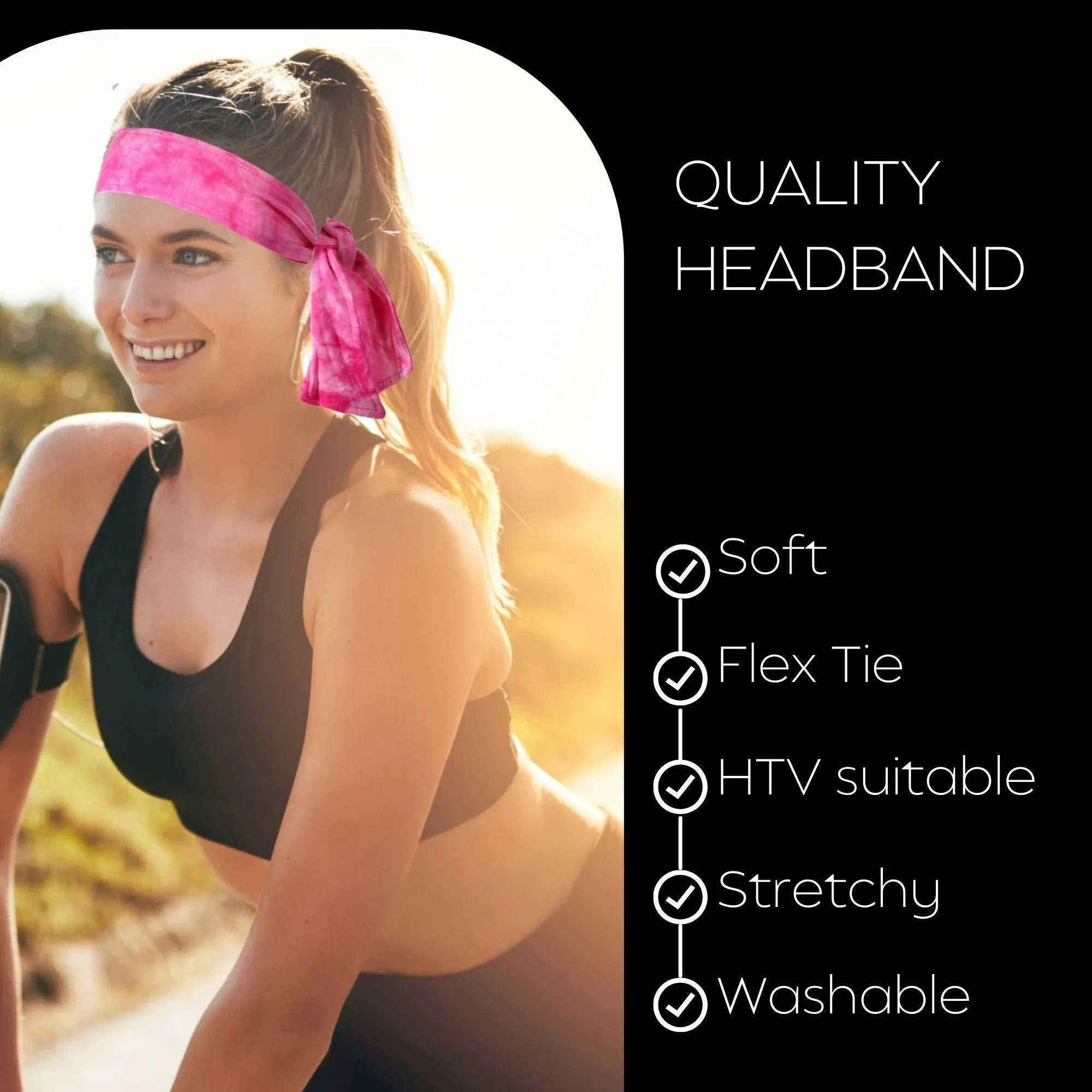 Tie-Dye Pink Tie Headbands - 12 Pack