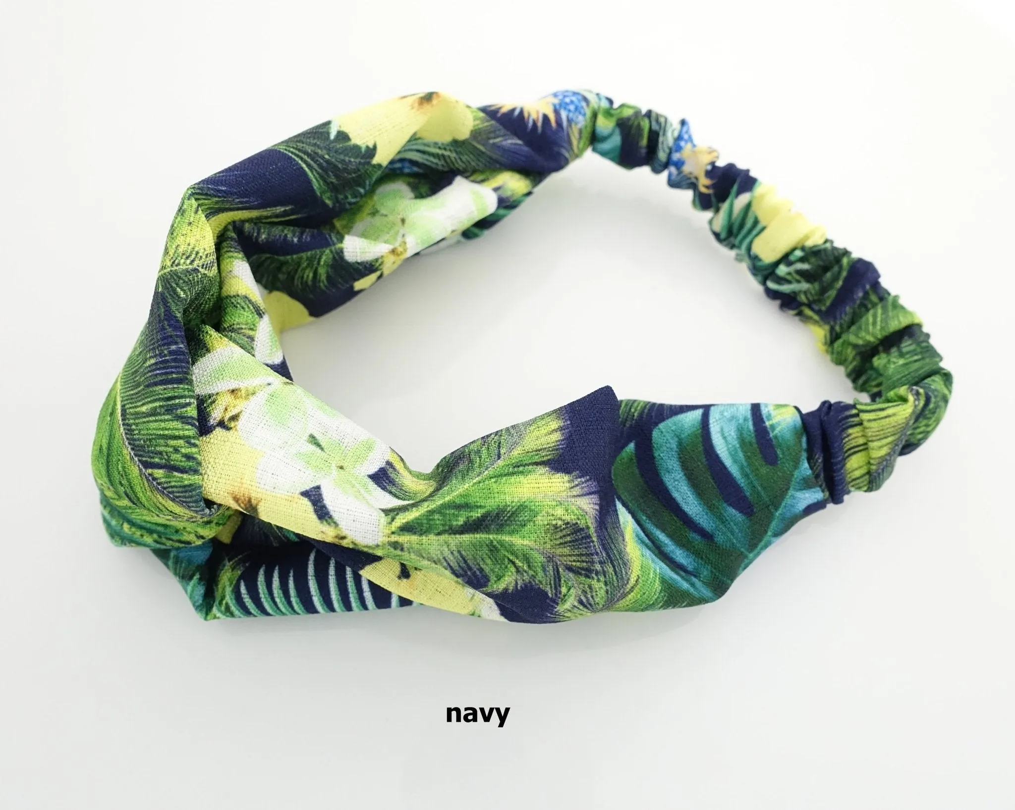 tropical flower plant headband polyester linen cross holiday vacation hairband hair accessory for woman