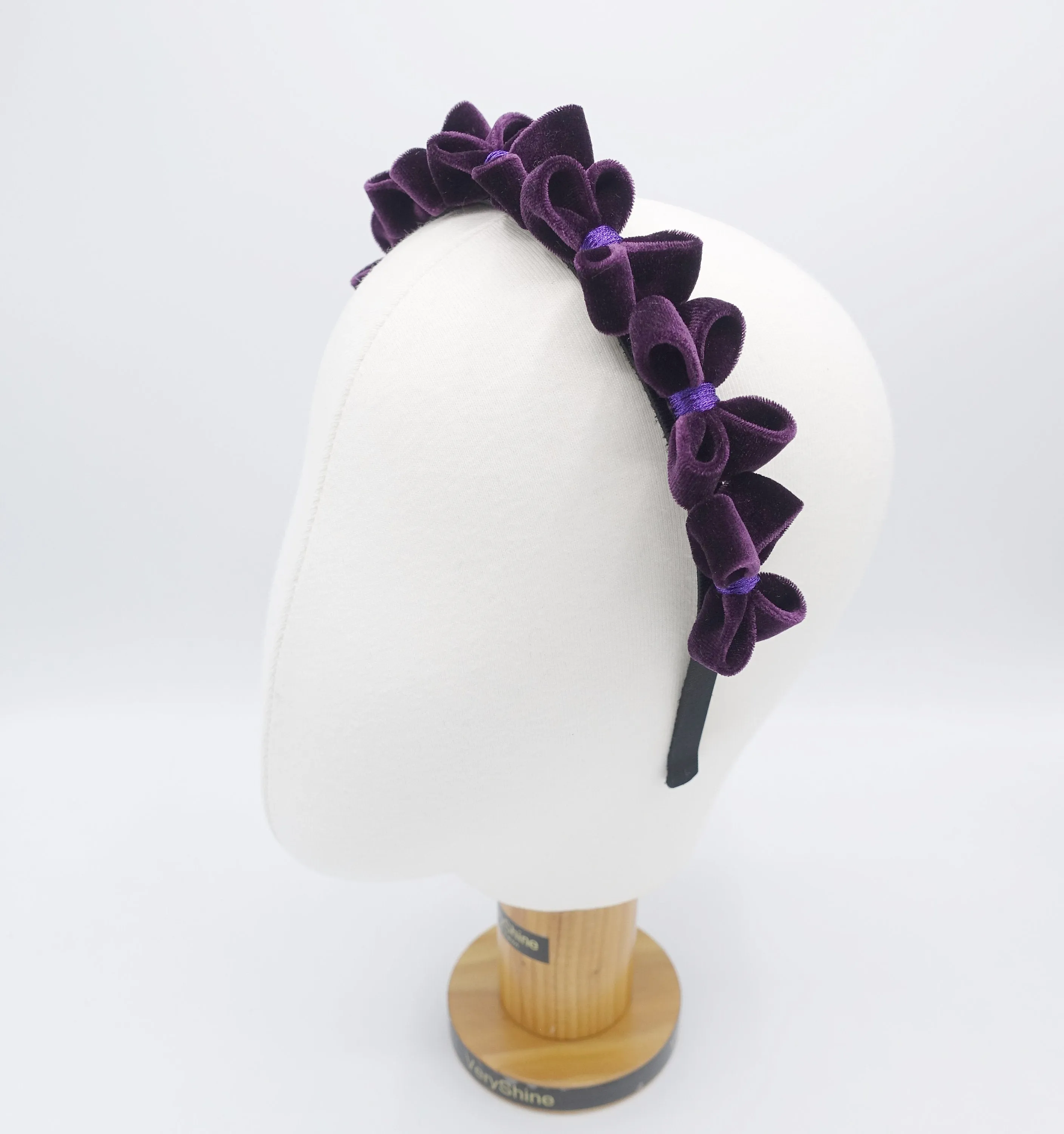 velvet bow headband, tiny bow embellished headband for women