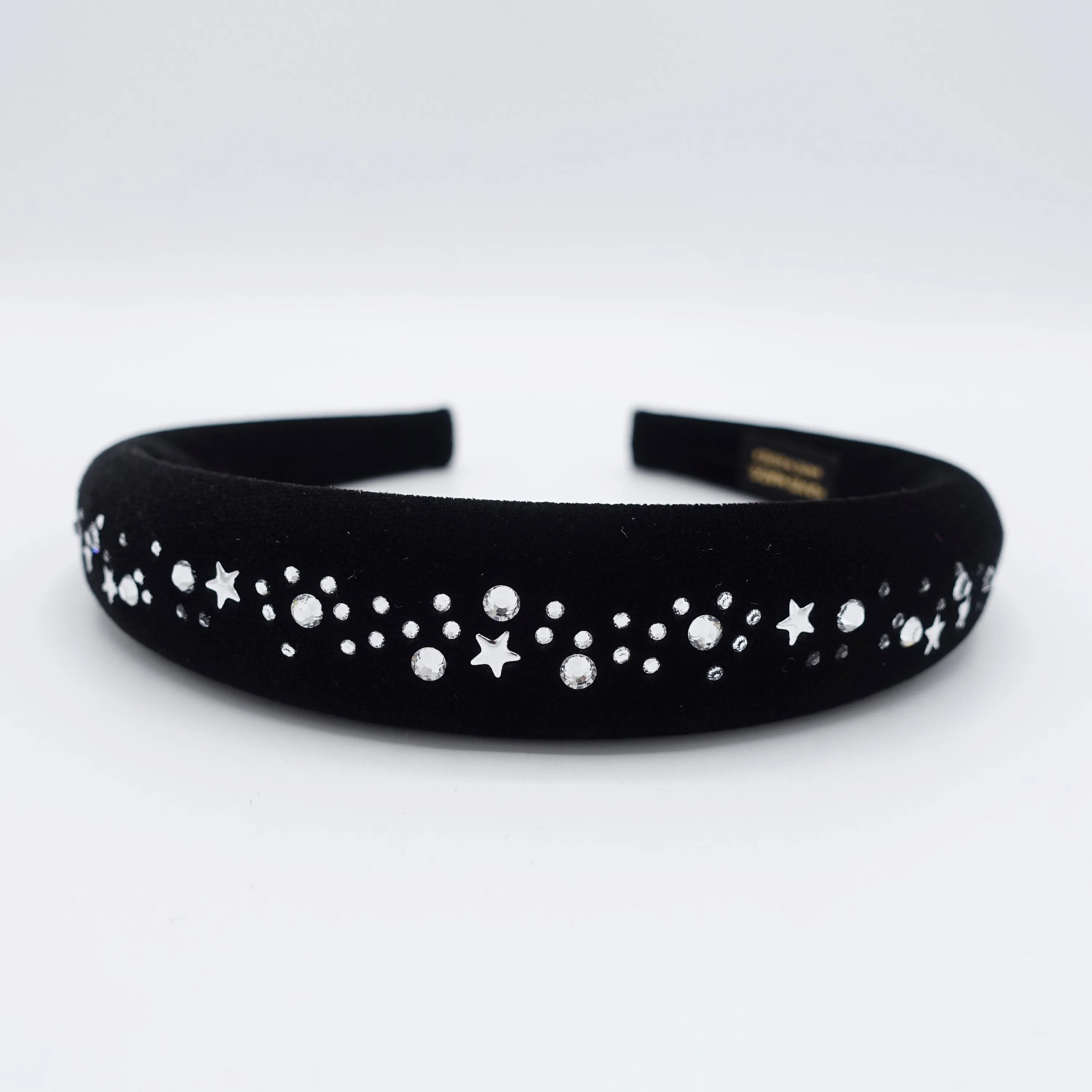 velvet headband, hotfix headband, padded headband, bling ribbon hairband for women