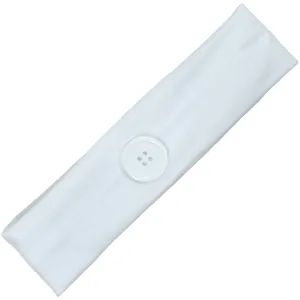 White Button Headband for Mask