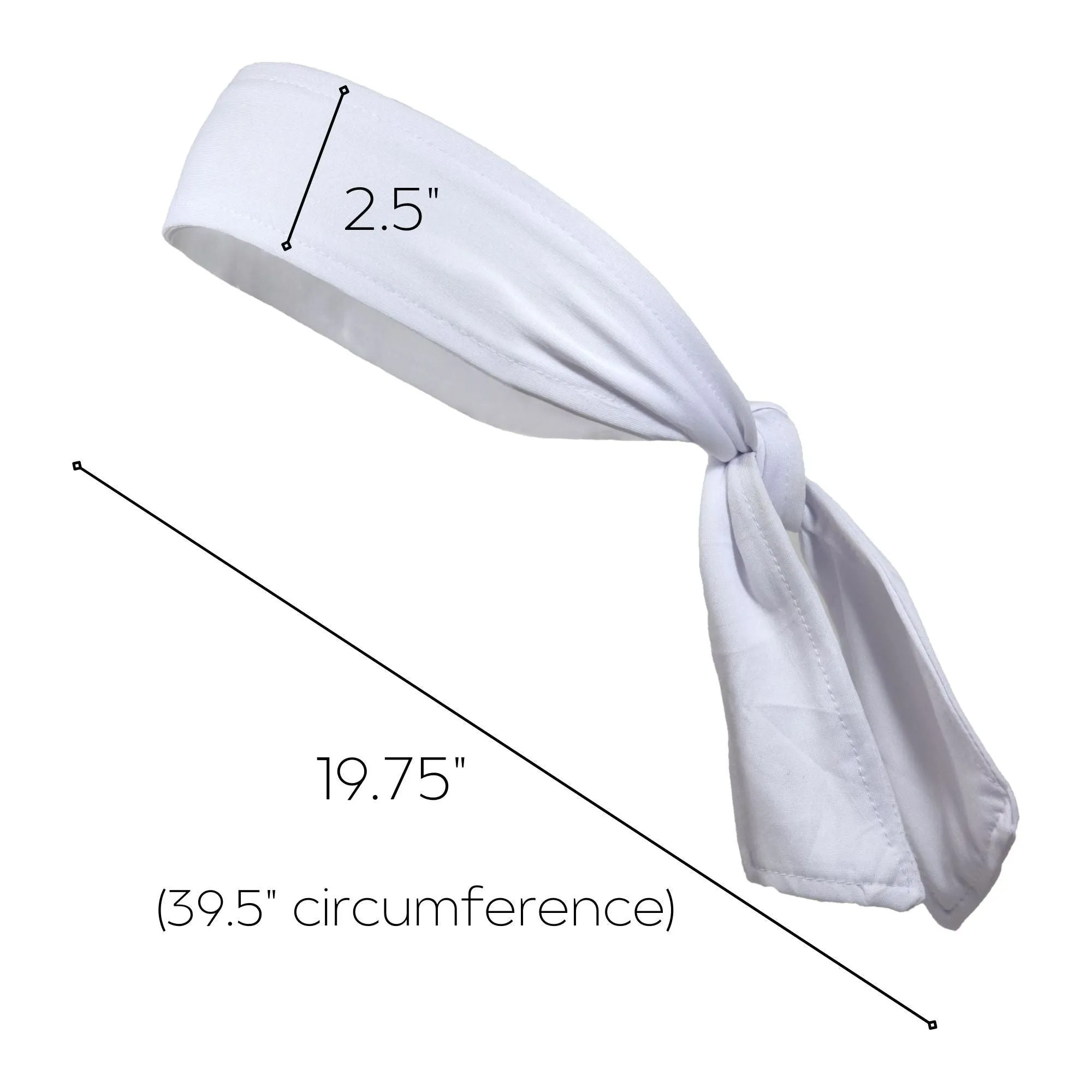 White Tie Headbands - 12 Pack