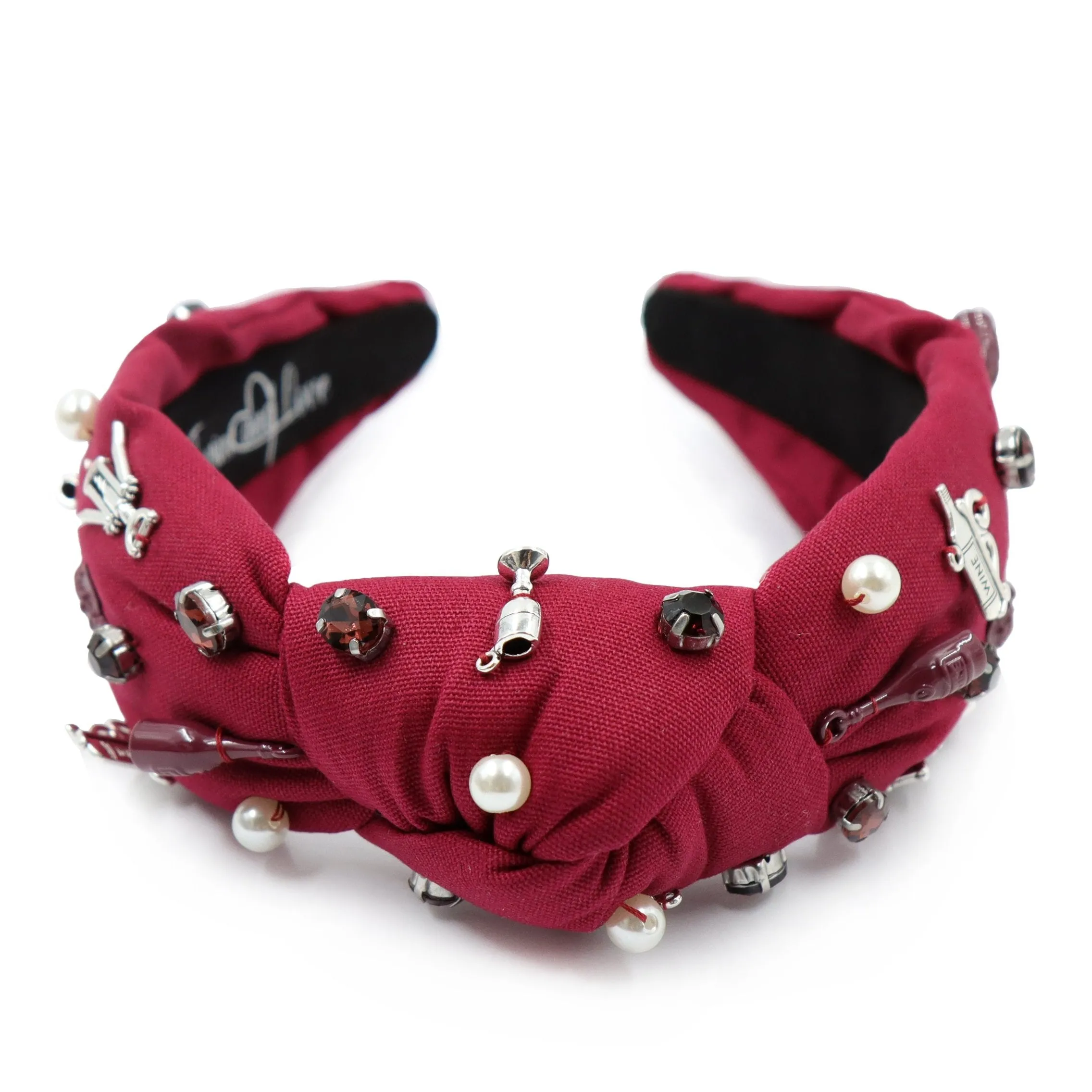 Wine Lover Hand Sewn Jeweled Knot Headband