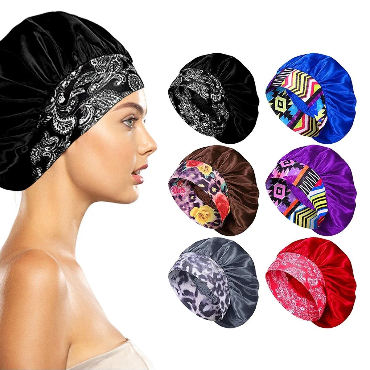 Women's Silky Satin Head Scarf Hair Wrap Cap Hat Headband Sleeping Bonnet