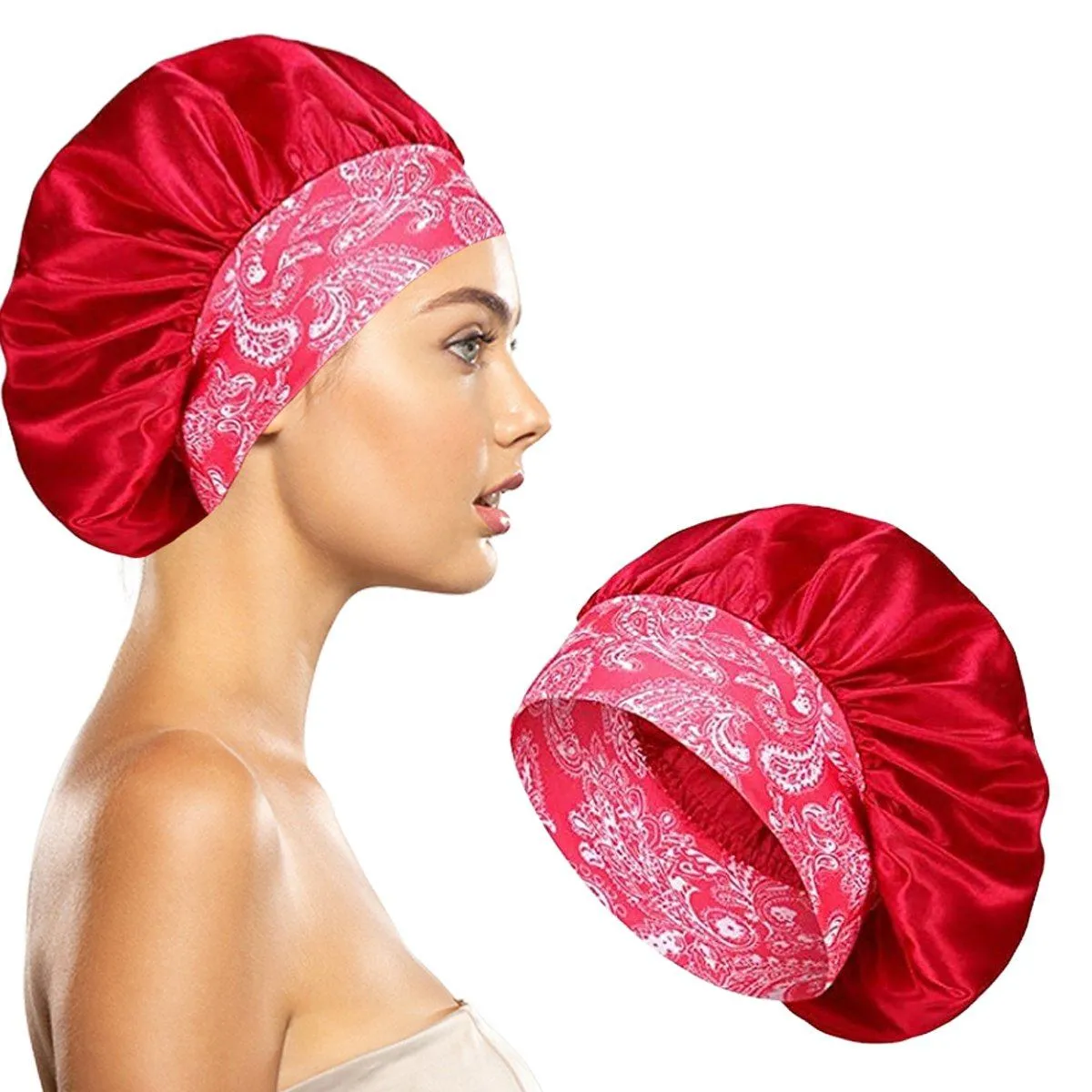 Women's Silky Satin Head Scarf Hair Wrap Cap Hat Headband Sleeping Bonnet