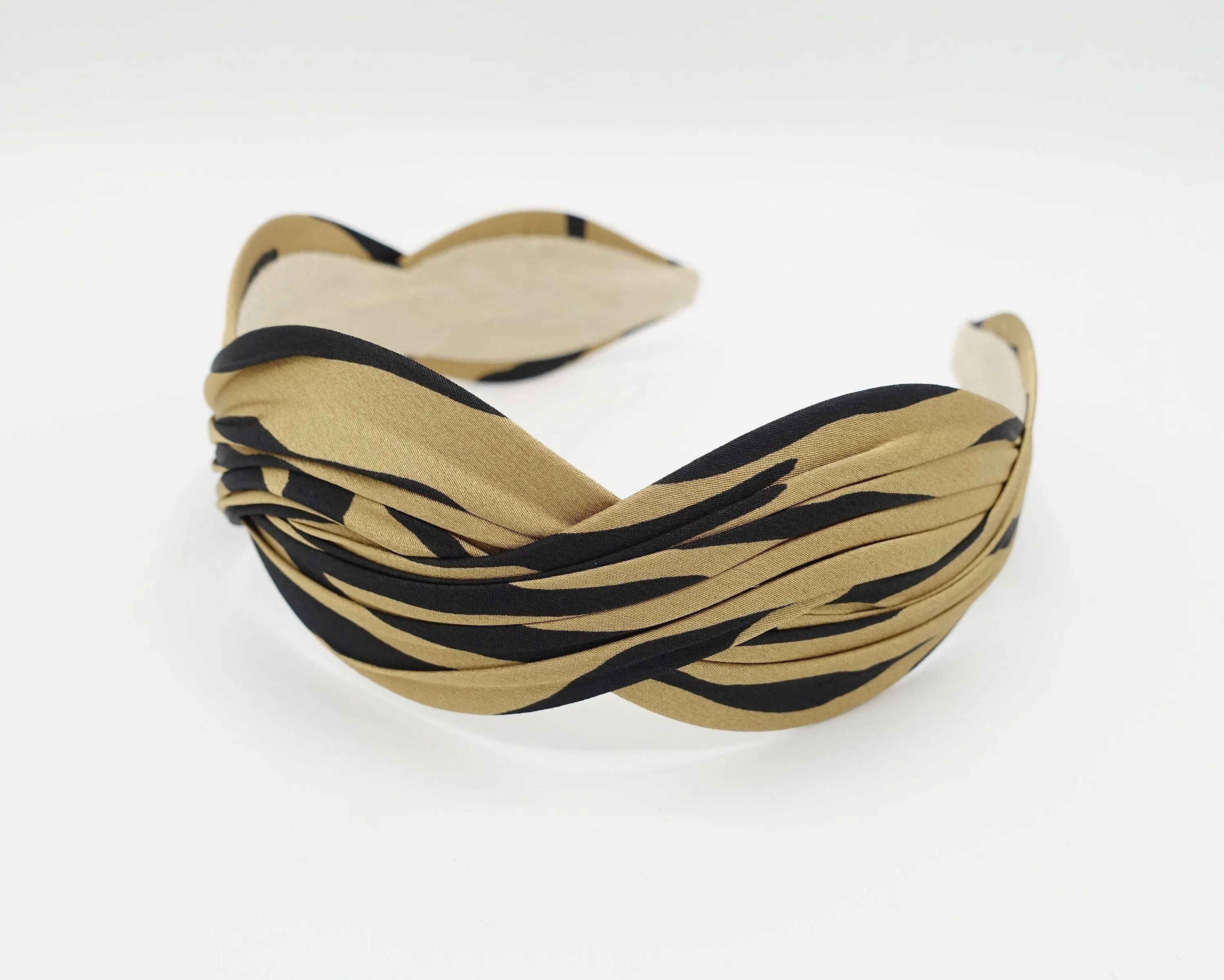 zebra satin wave headband stylish woman hairband