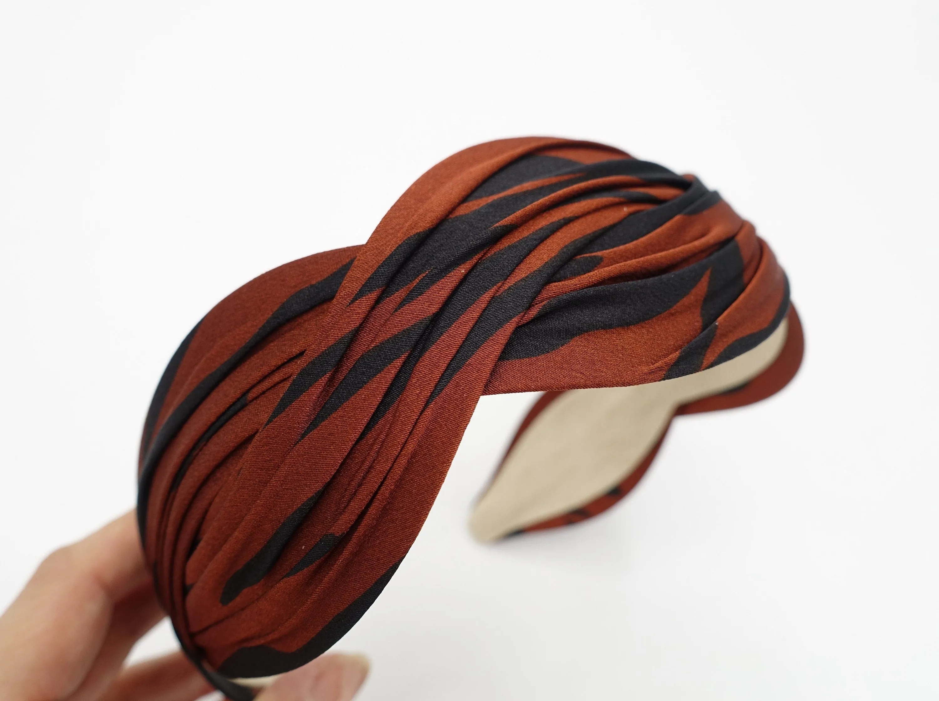 zebra satin wave headband stylish woman hairband