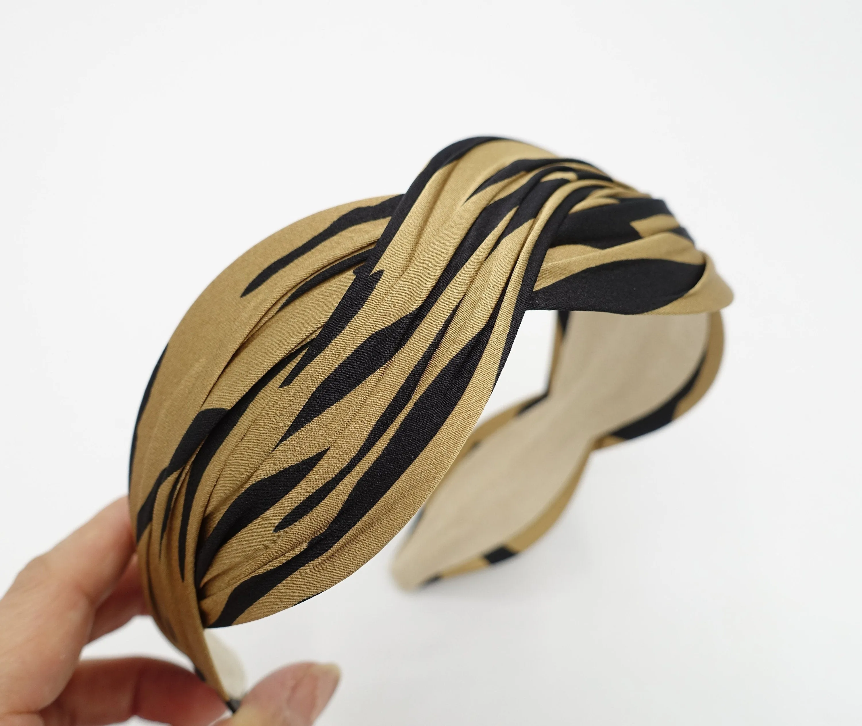 zebra satin wave headband stylish woman hairband